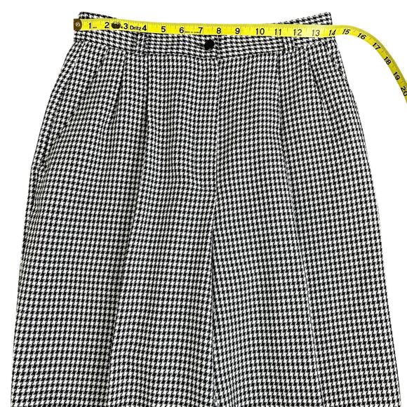 Norton McNaughton Houndstooth Dress Pants Size 10 Black White Pleated Officewear - Picture 7 of 10